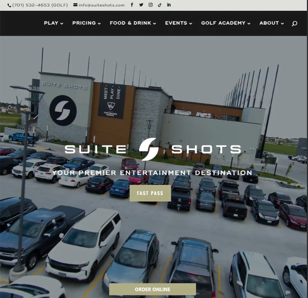 Suiteshots golf website project