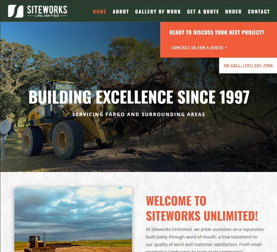 Siteworks Unlimited new website project